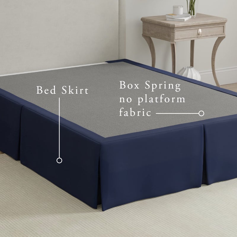 Bed Maker's Bed Makerâ€™s Never Lift Your Mattress Bed Skirt, Designed for Box Spring Beds, Split Corners, 14 Inch Drop Length, King, Navy - Image 4